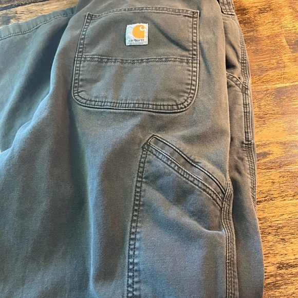 Carhartt 38x30 Rugged Flex Relaxed Fit Canvas Work Pants. Dark Gray - Picture 3 of 7